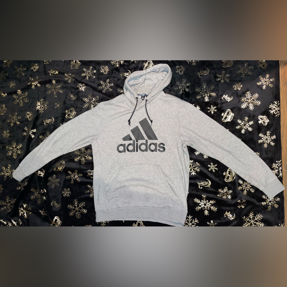 Men's Gray Adidas Hoodie Size Large